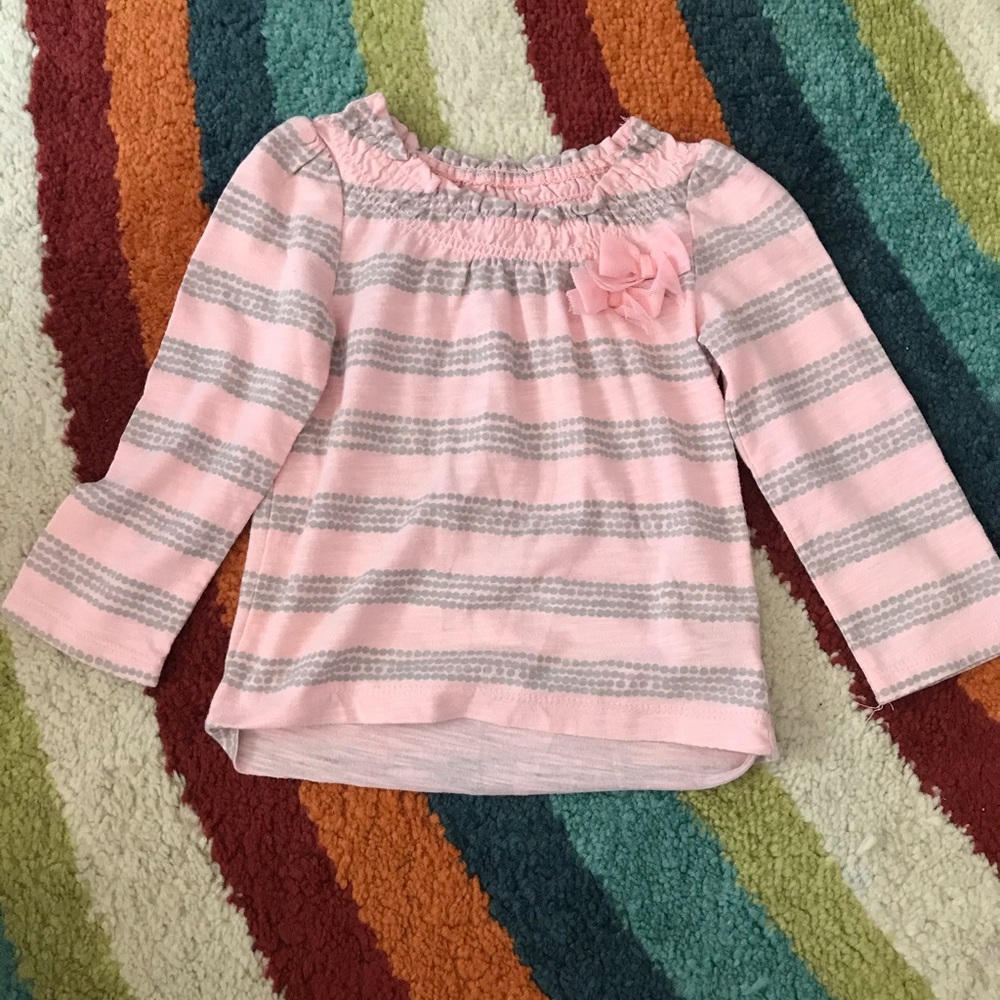 Cherokee striped shirt with bow